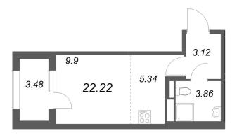 Студия № 30 Корп.: 2.4 , Секция 2  в ЖК Дубровский