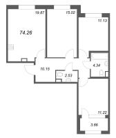 4 ккв (Евро) № 106 Корп.: 2.4 , Секция 5  в ЖК Дубровский