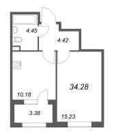 1 ккв № 210 Корп.: 2.4 , Секция 9  в ЖК Дубровский