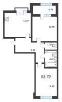 2 ккв № 22 Корп.: 2.3 , Секция 1  в ЖК Дубровский