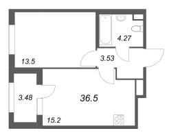 2 ккв (Евро) № 59 Корп.: 2.2 , Секция 3  в ЖК Дубровский