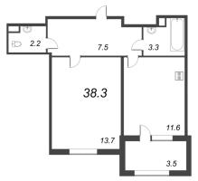 1 ккв № 8 Корп.: 1 , Секция 1  в ЖК Дубровский