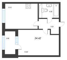 1 ккв № 85 Корп.: 2.3 , Секция 3  в ЖК Дубровский