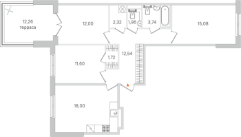 4 ккв (Евро) № 224 Корп.: 3.2 , Секция 11  в ЖК Дубровский