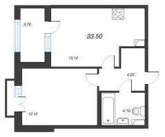 1 ккв № 182 Корп.: 1.3 , Секция 8  в ЖК Дубровский