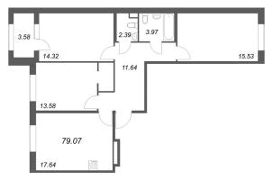 4 ккв (Евро) № 160 Корп.: 2.1 , Секция 7  в ЖК Дубровский