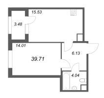 2 ккв (Евро) № 25 Корп.: 2.4 , Секция 2  в ЖК Дубровский