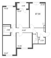 5 ккв (Евро) № 133 Корп.: 2.2 , Секция 6  в ЖК Дубровский