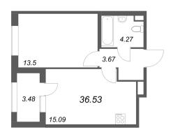 2 ккв (Евро) № 154 Корп.: 2.4 , Секция 7  в ЖК Дубровский