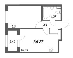 2 ккв (Евро) № 161 Корп.: 2.4 , Секция 7  в ЖК Дубровский