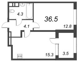 2 ккв (Евро) № 137 Корп.: 1.1 , Секция 6  в ЖК Дубровский