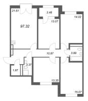 5 ккв (Евро) № 90 Корп.: 2.4 , Секция 4  в ЖК Дубровский