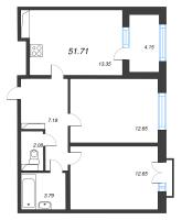 2 ккв № 45 Корп.: 2.3 , Секция 2  в ЖК Дубровский