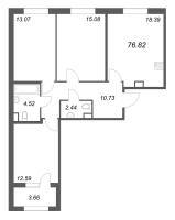 4 ккв (Евро) № 191 Корп.: 2.1 , Секция 8  в ЖК Дубровский