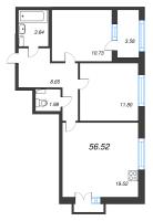 3 ккв (Евро) № 164 Корп.: 2.3 , Секция 7  в ЖК Дубровский