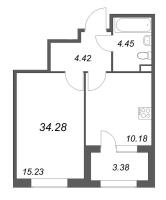 1 ккв № 3 Корп.: 2.1 , Секция 1  в ЖК Дубровский