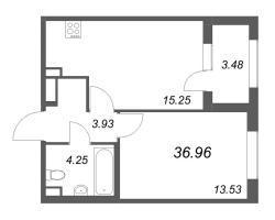 2 ккв (Евро) № 214 Корп.: 2.4 , Секция 9  в ЖК Дубровский