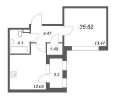 1 ккв № 84 Корп.: 2.4 , Секция 4  в ЖК Дубровский