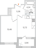 1 ккв № 10 Корп.: 3.2 , Секция 1  в ЖК Дубровский