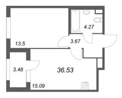 2 ккв (Евро) № 157 Корп.: 2.2 , Секция 7  в ЖК Дубровский