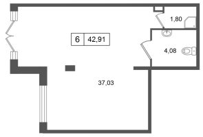 К. пом № НП6 Корп.: 4.1 , Секция 2  в ЖК Дворцовый фасад