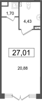 К. пом № НП2 Корп.: 5.1 , Секция 1  в ЖК Дворцовый фасад