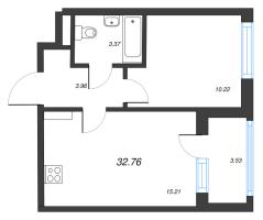 2 ккв (Евро) № 80 Корп.: 4.2 , Секция 2  в ЖК Дворцовый фасад