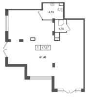 К. пом № НП1 Корп.: 4.3 , Секция 1  в ЖК Дворцовый фасад