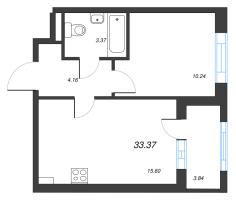 2 ккв (Евро) № 167 Корп.: 4.2 , Секция 4  в ЖК Дворцовый фасад