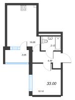 2 ккв (Евро) № 138 Корп.: 3.3 , Секция 4  в ЖК Дворцовый фасад