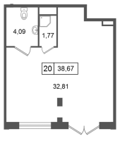 К. пом № НП20 Корп.: 4.1 , Секция 10  в ЖК Дворцовый фасад