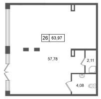 К. пом № НП26 Корп.: 4.1 , Секция 11  в ЖК Дворцовый фасад