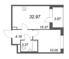 2 ккв (Евро) № 53 Корп.: 3.3 , Секция 2  в ЖК Дворцовый фасад