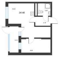 2 ккв (Евро) № 161 Корп.: 3.3 , Секция 5  в ЖК Дворцовый фасад