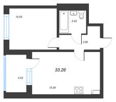 2 ккв (Евро) № 672 Корп.: 2.3 , Секция 3.5  в ЖК Дворцовый фасад