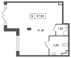 К. пом № НП9 Корп.: 4.1 , Секция 2  в ЖК Дворцовый фасад