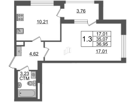 1 ккв № 129 Корп.: 3.1 , Секция 4  в ЖК Дворцовый фасад