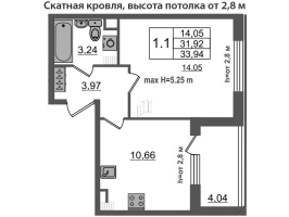 Студия № 144 Корп.: 1.4 , Секция 4  в ЖК Дворцовый фасад