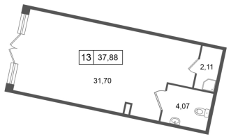 К. пом № НП13 Корп.: 4.1 , Секция 3  в ЖК Дворцовый фасад