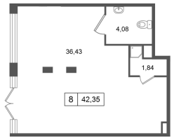 К. пом № НП8 Корп.: 4.1 , Секция 2  в ЖК Дворцовый фасад