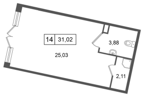 К. пом № НП14 Корп.: 4.1 , Секция 3  в ЖК Дворцовый фасад