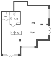К. пом № НП17 Корп.: 4.1 , Секция 10  в ЖК Дворцовый фасад