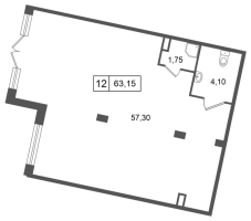 К. пом № НП12 Корп.: 4.1 , Секция 3  в ЖК Дворцовый фасад