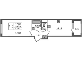 1 ккв № 228 Корп.: 4.1 , Секция 7  в ЖК Дворцовый фасад
