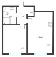 2 ккв (Евро) № 688 Корп.: 1 , Секция 3  в ЖК Дыбенко Парк