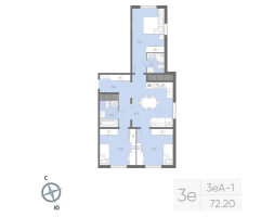4 ккв (Евро) № 814 Корп.: 1 , Секция 3  в ЖК Дыбенко Парк