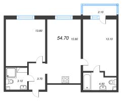 3 ккв (Евро) № 787 Корп.: 1 , Секция 3  в ЖК Дыбенко Парк