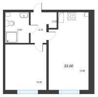2 ккв (Евро) № 380 Корп.: 1 , Секция 2  в ЖК Дыбенко Парк