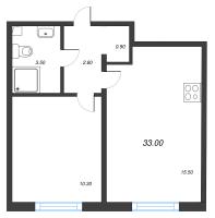 2 ккв (Евро) № 720 Корп.: 1 , Секция 3  в ЖК Дыбенко Парк