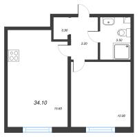 2 ккв (Евро) № 355 Корп.: 1 , Секция 2  в ЖК Дыбенко Парк